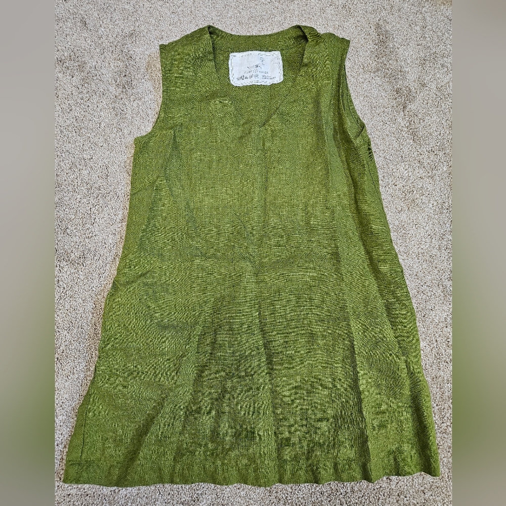 notPERFECTLINEN Green Sleeveless Top